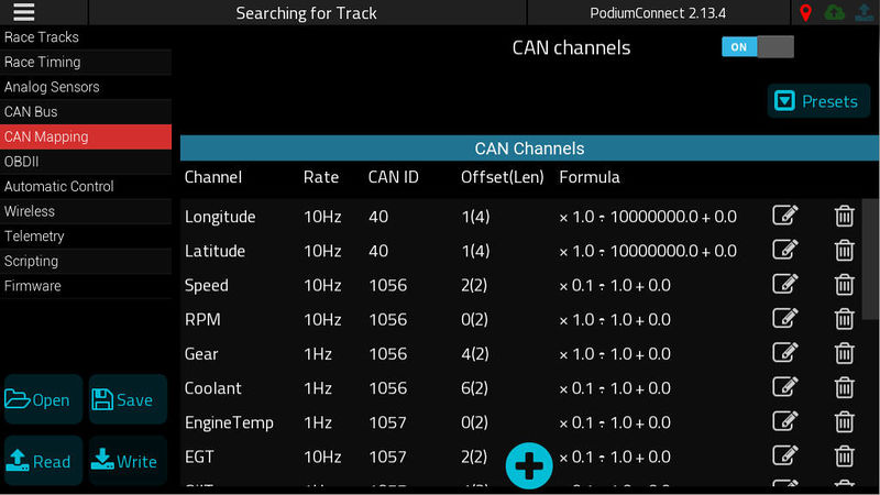 RaceCapture app PodiumConnect AIM default mapping.jpg